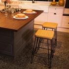 Banqueta Alta Estofado Indsutrial Davos Para Cozinha American