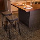 Banqueta Alta Estofado Indsutrial Davos Para Cozinha American