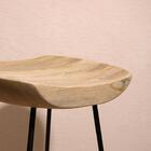 Banqueta Alta Ferro E Madeira Noe - Natural E Preto