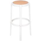 Banqueta Alta Fitz Em Polipropileno Branco Assento Simulando