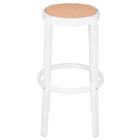 Banqueta Alta Fitz Em Polipropileno Branco Assento Simulando