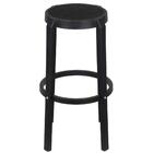 Banqueta Alta Fitz Em Polipropileno Preto Assento Simulando R