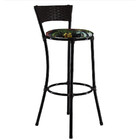 Banqueta Alta Forts com Encosto Aço Carbono e Fibra Sintética