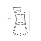 Banqueta Alta Forts com Encosto Aço Carbono e Fibra Sintética