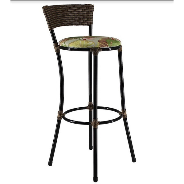 Banqueta Alta Forts com Encosto Aço Carbono e Fibra Sintética