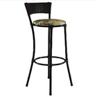 Banqueta Alta Forts com Encosto Aço Carbono e Fibra Sintética