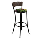 Banqueta Alta Forts com Encosto Aço Carbono e Fibra Sintética