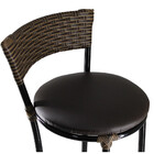 Banqueta Alta Forts com Encosto Aço Carbono e Fibra Sintética