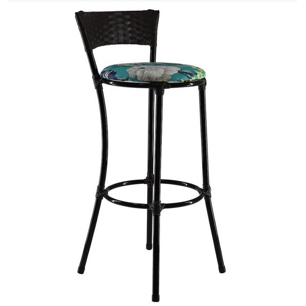 Banqueta Alta Forts com Encosto Aço Carbono e Fibra Sintética