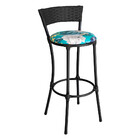 Banqueta Alta Forts com Encosto Aço Carbono e Fibra Sintética