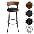 Banqueta Alta Forts Com Encosto Aço Carbono E Fibra Sintética