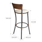 Banqueta Alta Forts Com Encosto Aço Carbono E Fibra Sintética