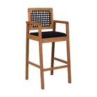 Banqueta Alta Garden Trançada Corda - Natural Acquablock Preto