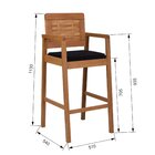 Banqueta Alta Garden Trançado Madeira - Natural Acquablock Pr