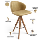 Banqueta Alta Giratória Bar Cozinha Sala De Jantar Bar Mia L0