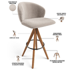 Banqueta Alta Giratória Bar Cozinha Sala De Jantar Bar Mia L0