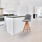 Banqueta Alta Giratória Júlia Cinza Claro