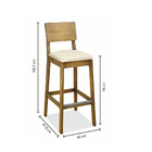 Banqueta Alta Gourmet Com Assento Estofado Em Linho - Oregon