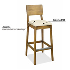 Banqueta Alta Gourmet Com Assento Estofado Em Linho - Oregon