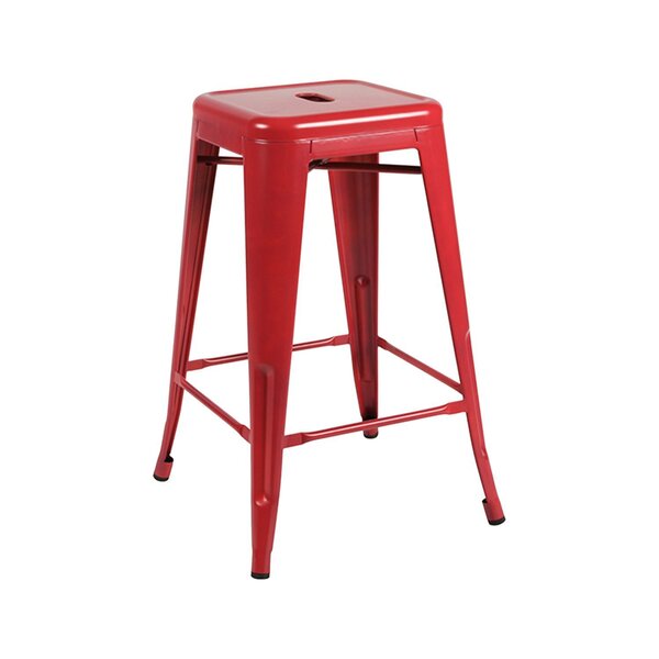 Banqueta Alta Industrial Em Aço Tolix Espresso Móveis Vermelho