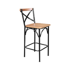 Banqueta Alta Industrial Paris Base Alumínio Com Encosto - Na