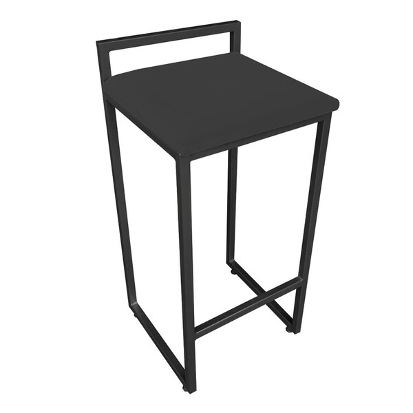 Banqueta Alta Industrial Pietra Suede Base Preto D'rossi - Pr