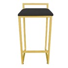 Banqueta Alta Industrial Pietra Suede Preto Base Dourado D'ro