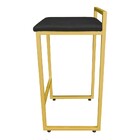 Banqueta Alta Industrial Pietra Suede Preto Base Dourado D'ro