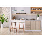 Banqueta Alta Ipanema - Stain E Tecido Bege - Meu Móvel De Ma