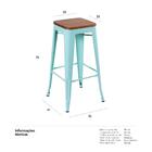 Banqueta Alta Iron Tolix Com Assento De Madeira Marrom Canela