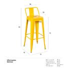 Banqueta Alta Iron Tolix Com Encosto - 76 Cm - Amarelo