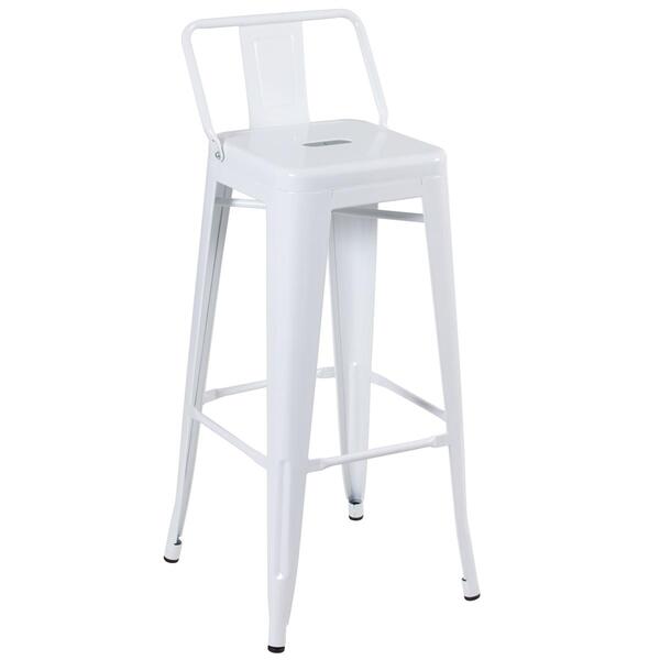 Banqueta Alta Iron Tolix Com Encosto - 76 Cm - Branco