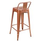 Banqueta Alta Iron Tolix Com Encosto - 76 Cm - Cobre Rose