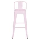 Banqueta Alta Iron Tolix Com Encosto 76 Cm Rosa Claro