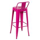Banqueta Alta Iron Tolix Com Encosto - 76 Cm - Rosa Pink