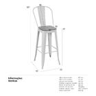 Banqueta Alta Iron Tolix Com Encosto Alto E Assento De Madeir