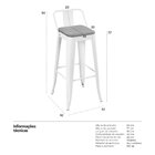 Banqueta Alta Iron Tolix Com Encosto E Assento De Madeira 76