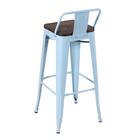 Banqueta Alta Iron Tolix Com Encosto E Assento De Madeira Rús