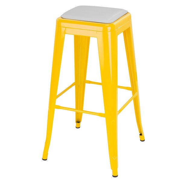 Banqueta Alta Iron Tolix Design Industrial Com Almofada Amare