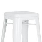 Banqueta Alta Iron Tolix - Industrial - Aço - Vintage - Branco