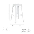 Banqueta Alta Iron Tolix - Industrial - Aço - Vintage - Branco