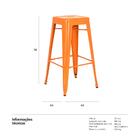 Banqueta Alta Iron Tolix - Industrial - Aço - Vintage - Laran