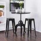 Banqueta Alta Iron Tolix - Industrial - Aço - Vintage - Preto