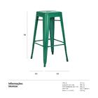 Banqueta Alta Iron Tolix - Industrial - Aço - Vintage - Verde
