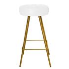 Banqueta Alta Laisa Dourado Suede Branco