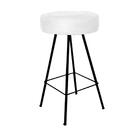 Banqueta Alta Laisa Preto Suede Branco