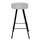 Banqueta Alta Laisa Preto Suede Cinza