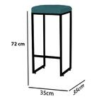 Banqueta Alta Lara Ferro Bronze Suede Azul Turquesa