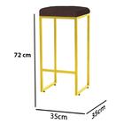 Banqueta Alta Lara Ferro Dourado Marrom