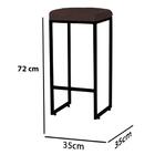 Banqueta Alta Lara Ferro Preto Corino Marrom